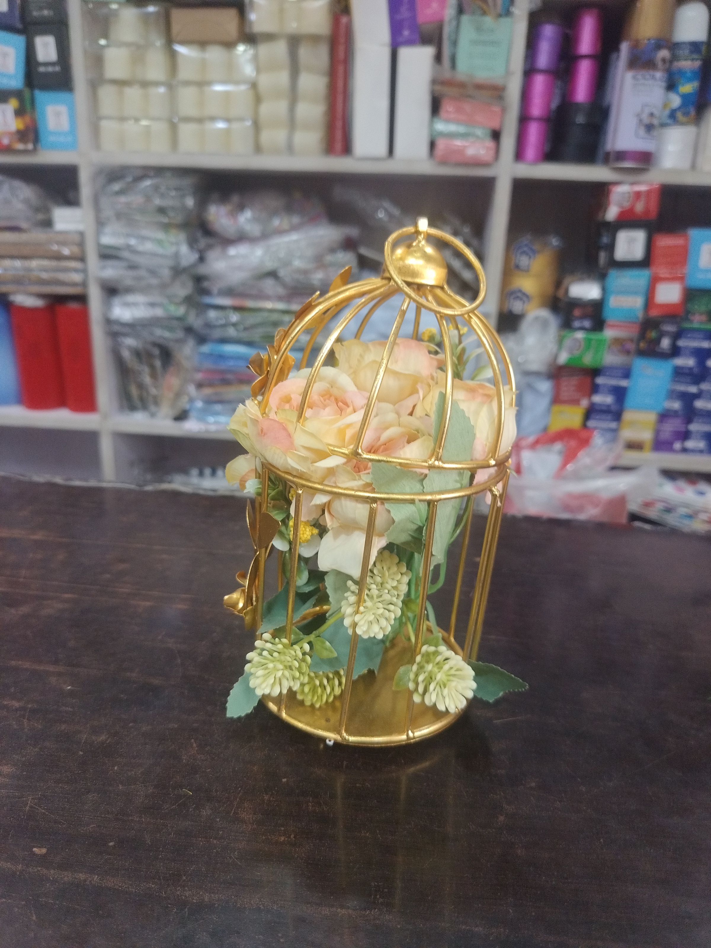Golden Floral Birdcage view 2