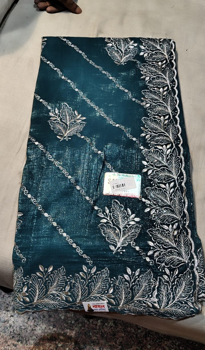 Sequin Embroidered Saree Fabric view 2