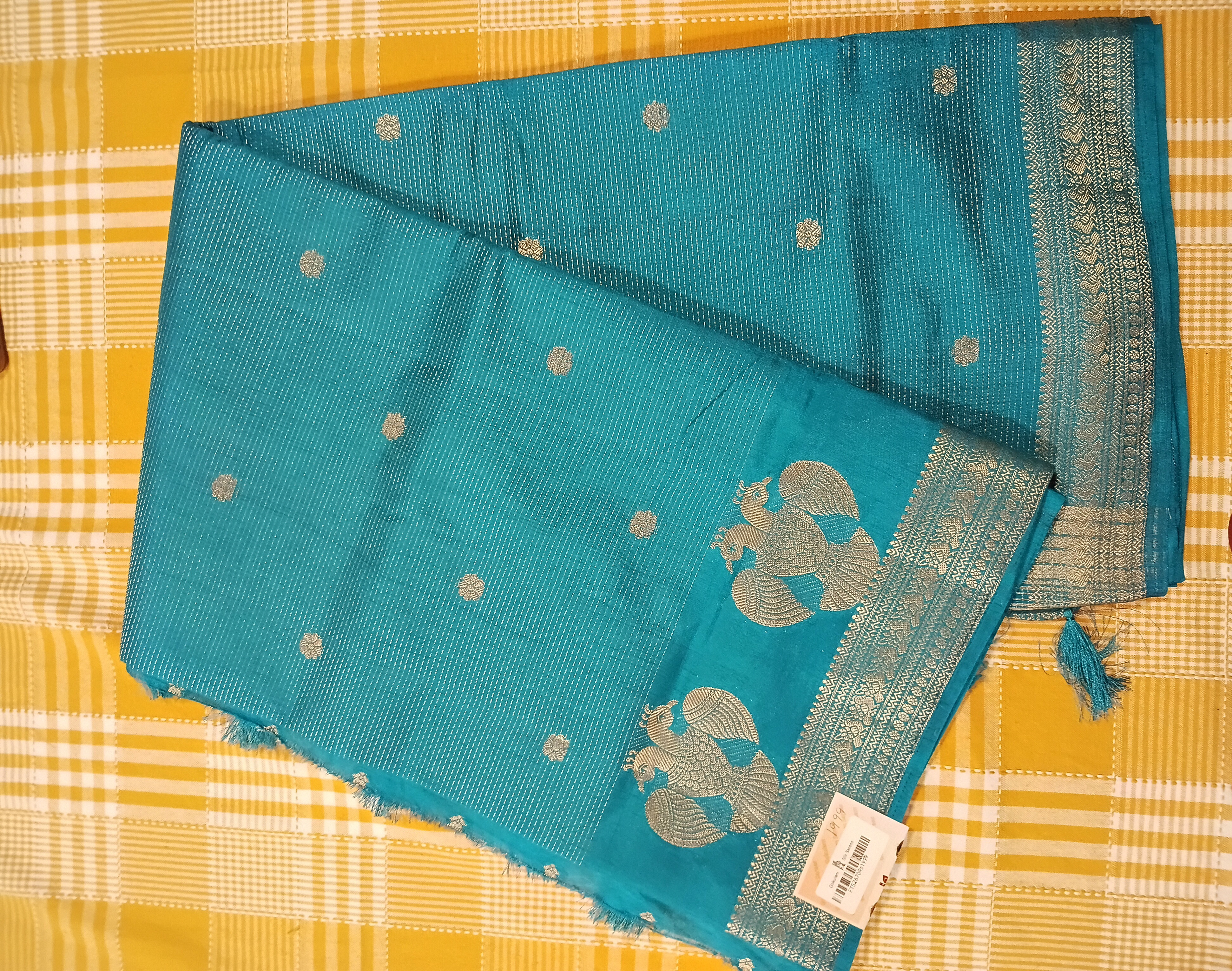 Tussar Silk Sky Blue 037 view 2