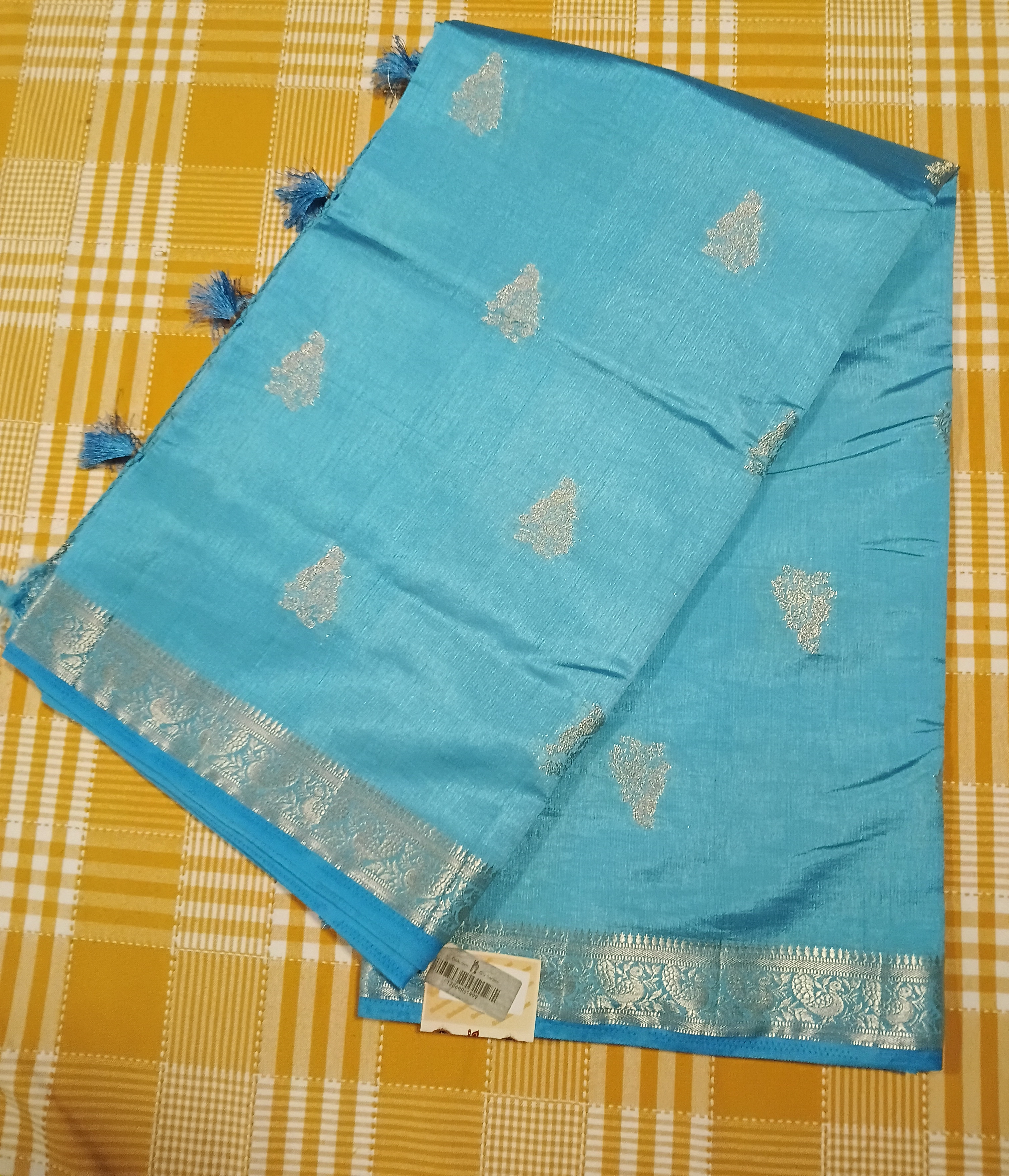 Tussar Silk Sky Blue 032 view 2