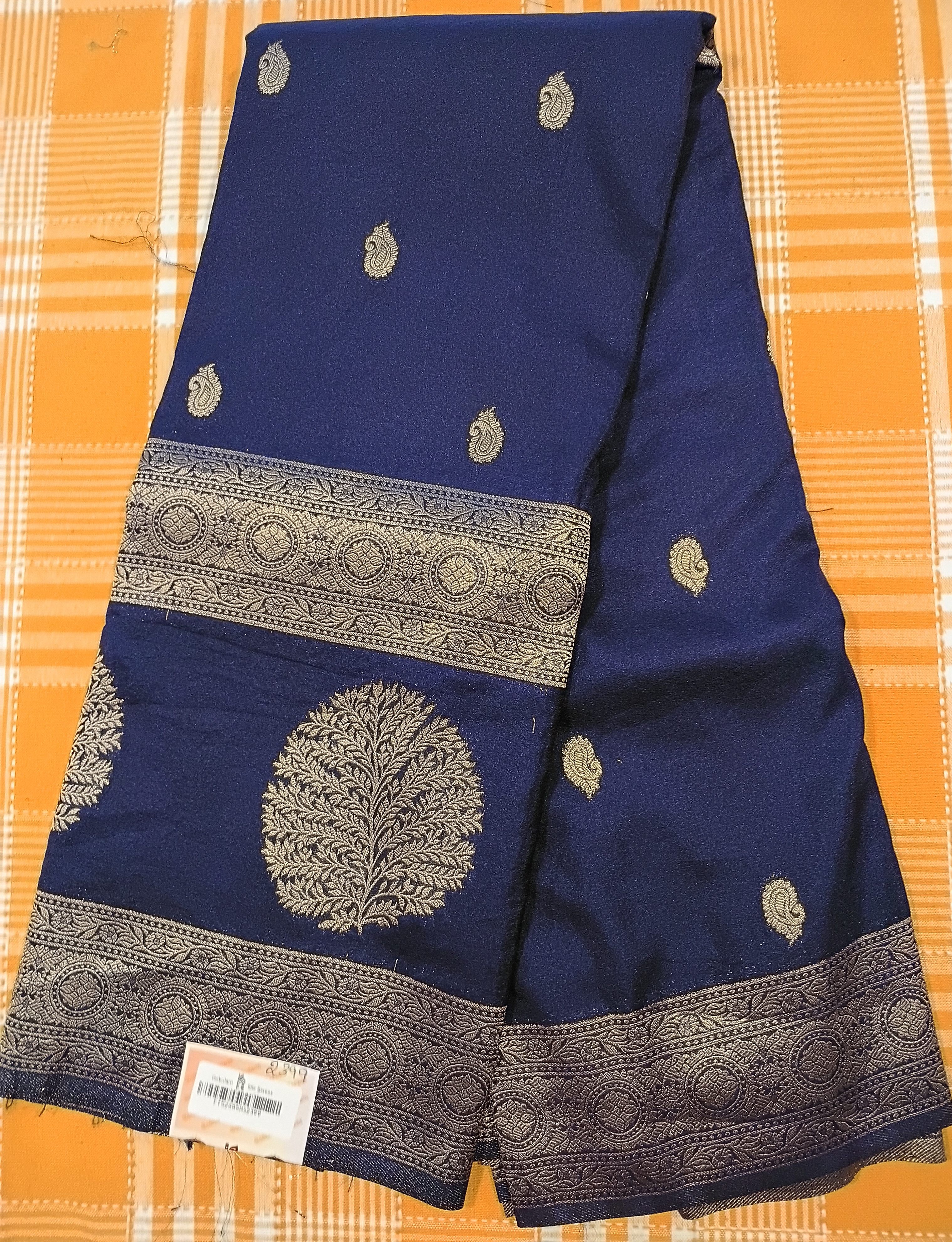 Navy Blue Banarasi Saree 013 view 2