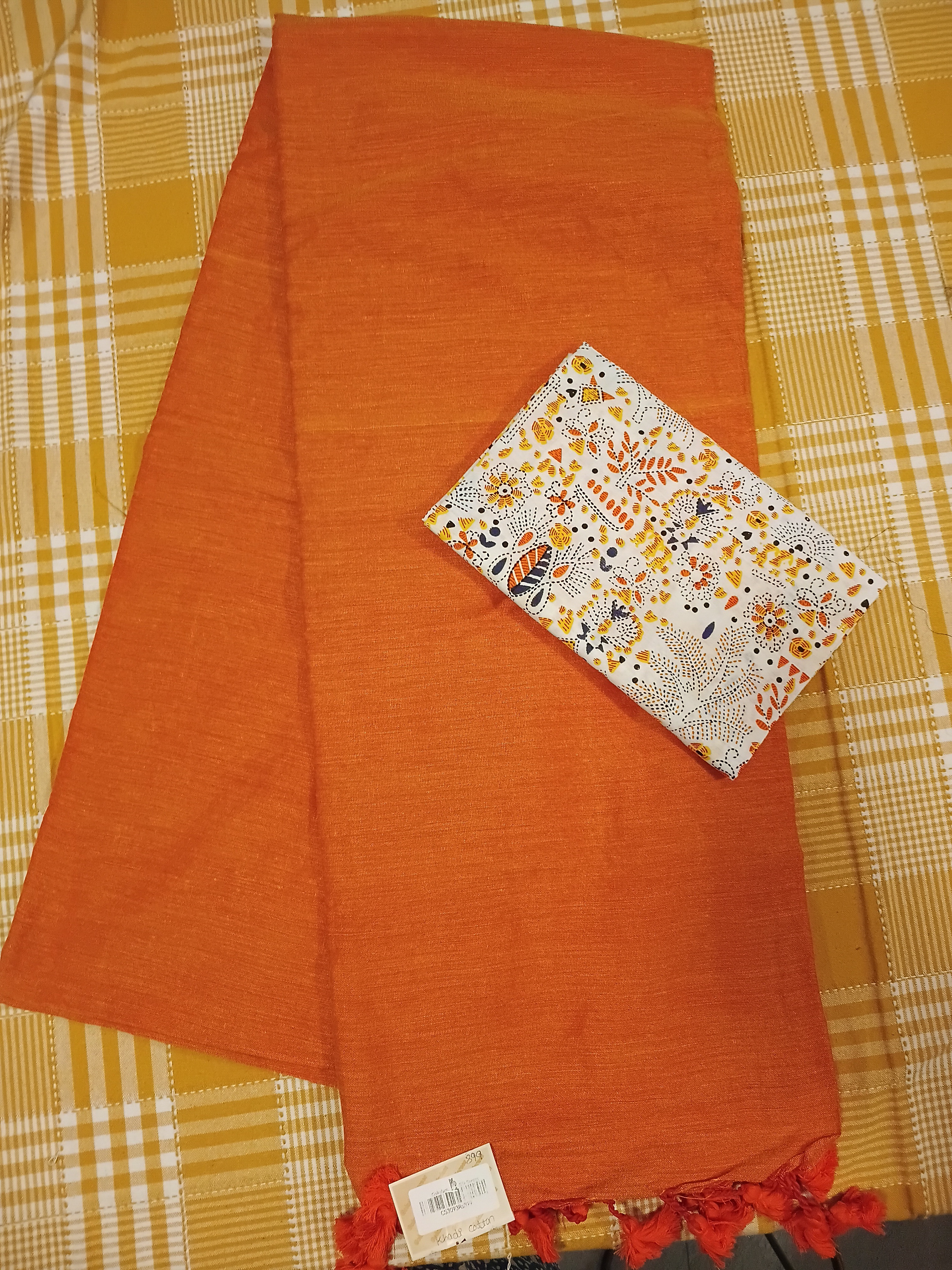 Orange Khadi Cotton 009 view 2