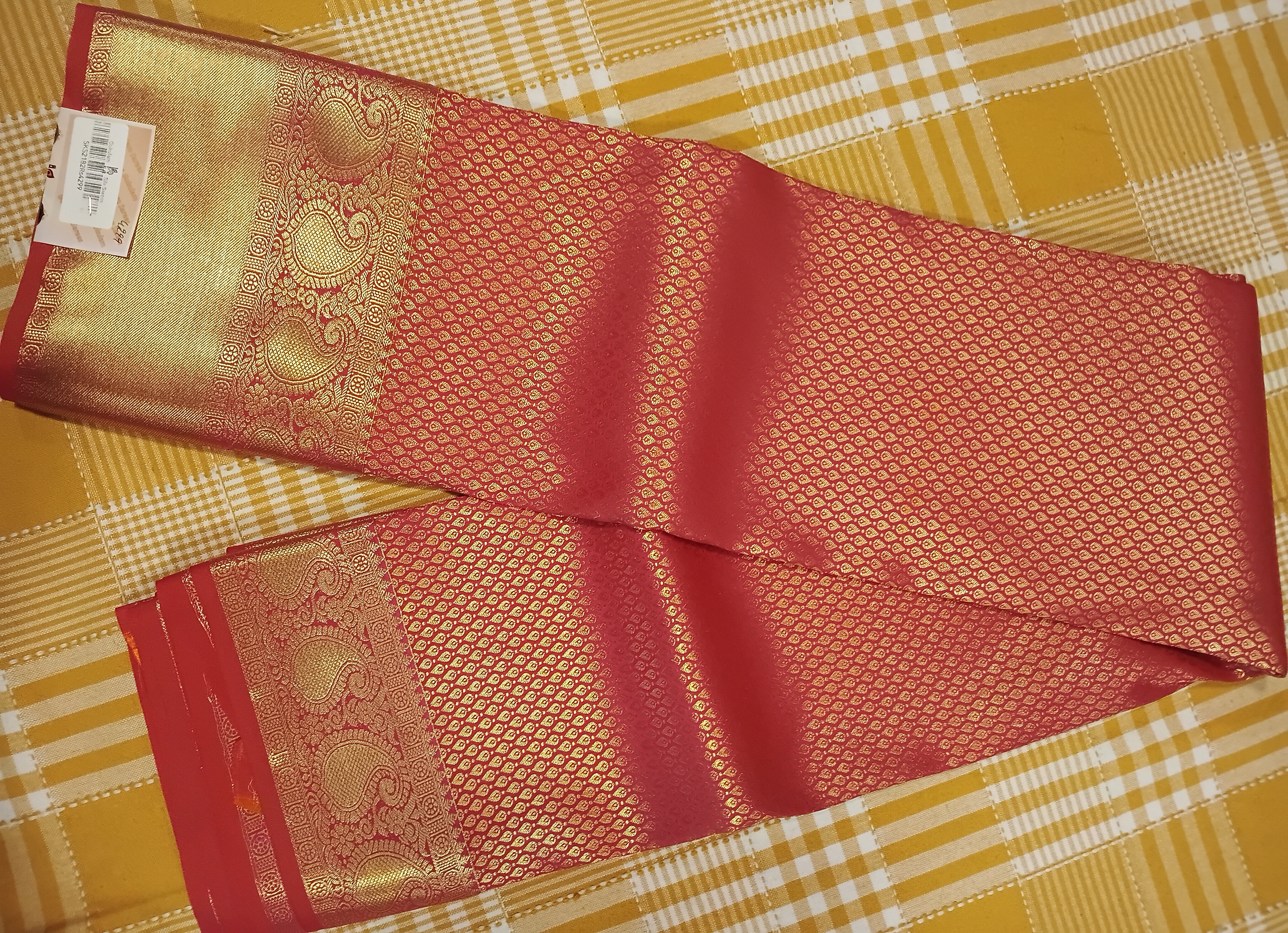 Semi Kanchi Silk Saree Red 171 view 2