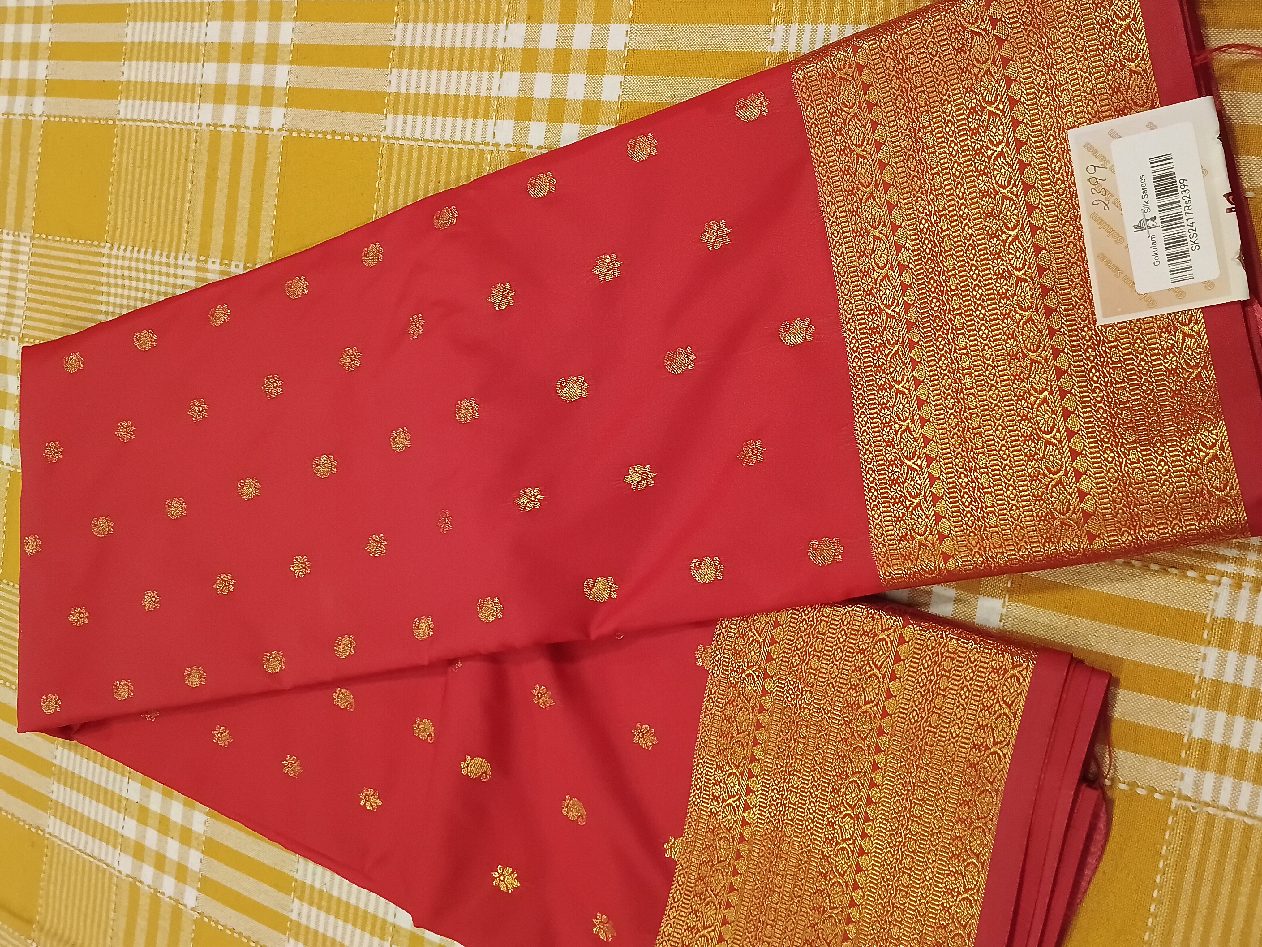Semi Silk Saree Red 156 view 2