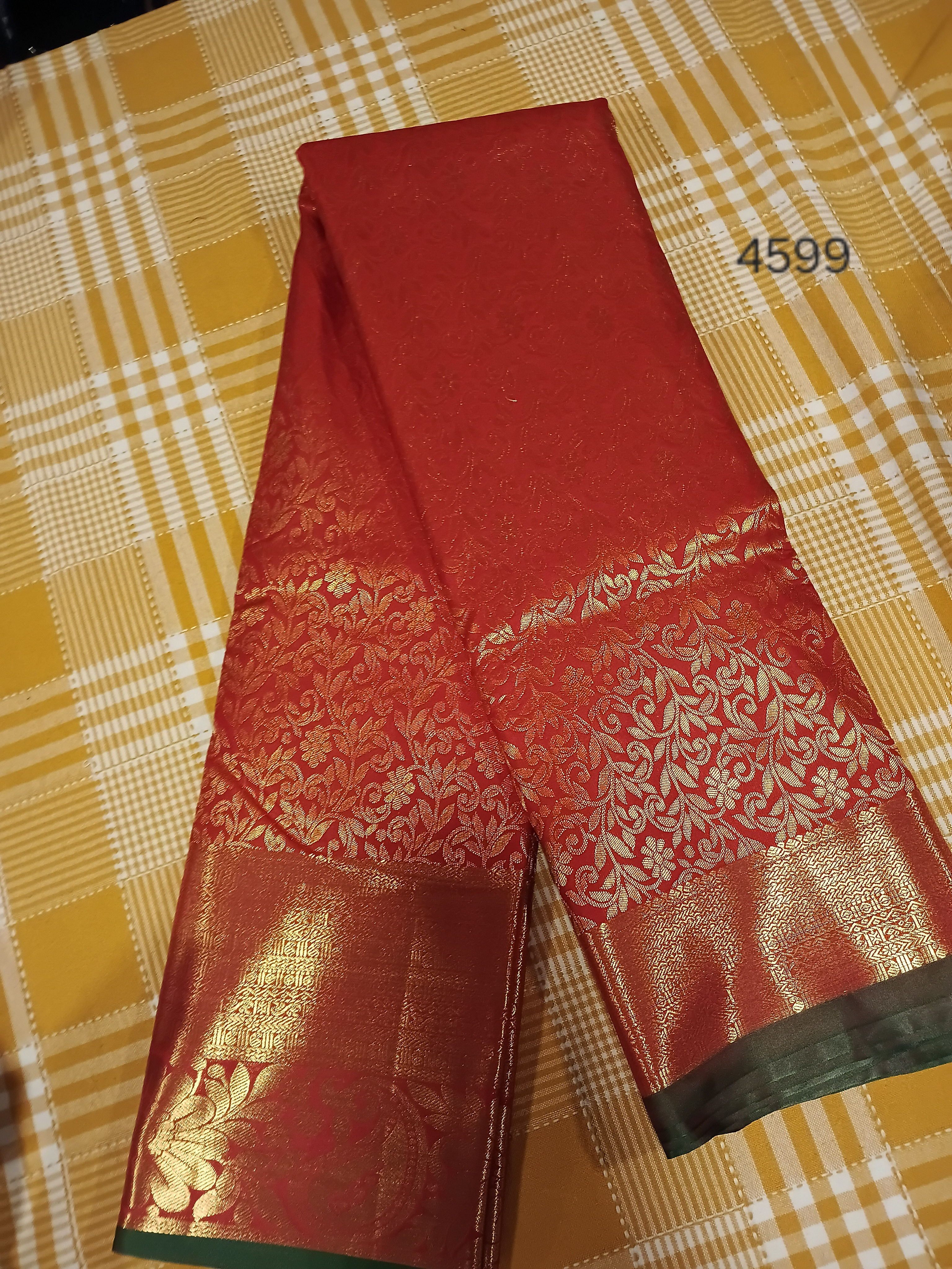 Semi Kanchi Silk Saree Red 122 view 2