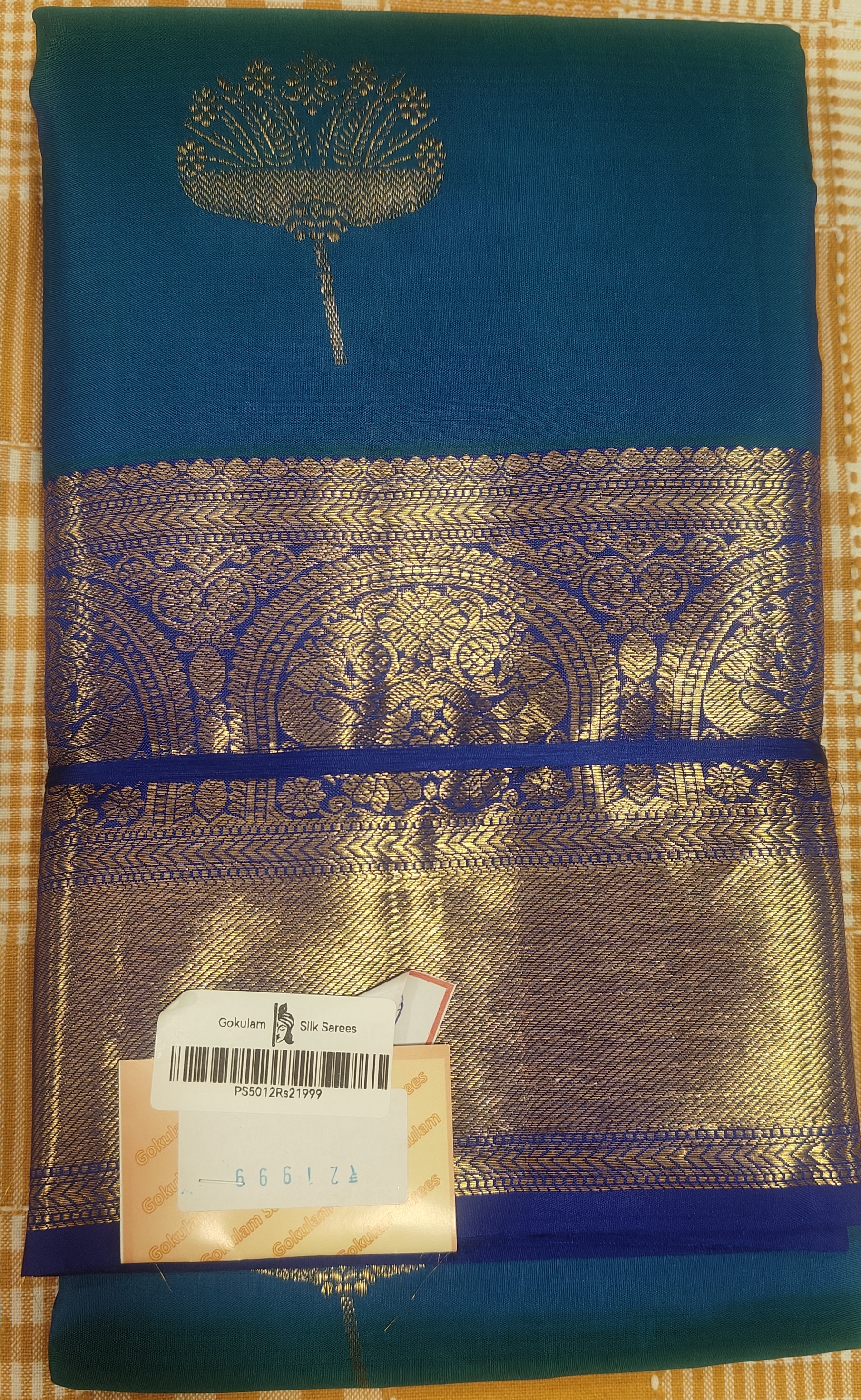 Kanchipuram Silk Saree Navy Blue 122 view 2