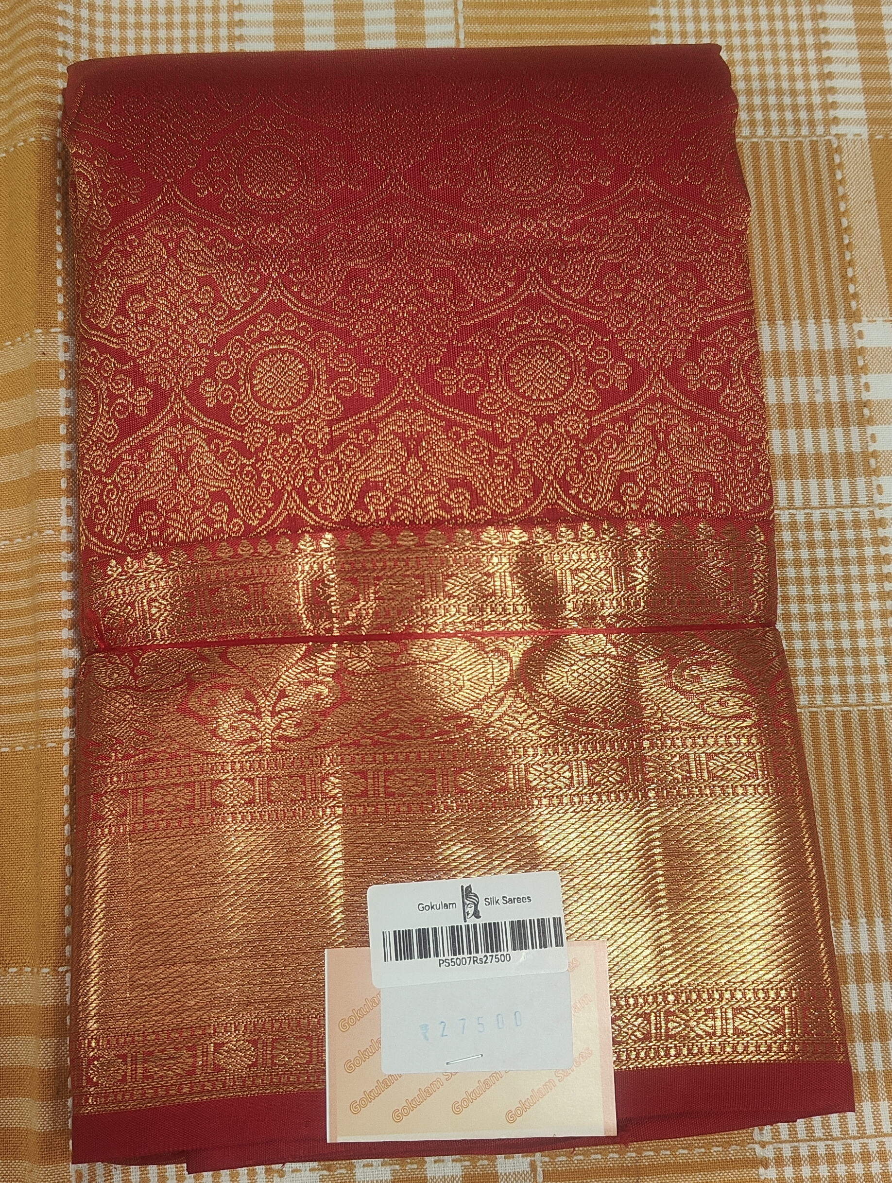 Orange Silk Saree 117 view 2