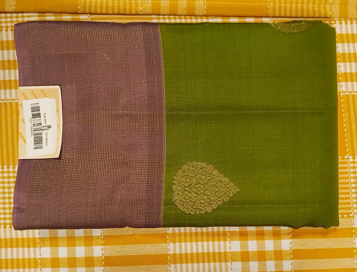 Pure Silk Saree green 096 view 2