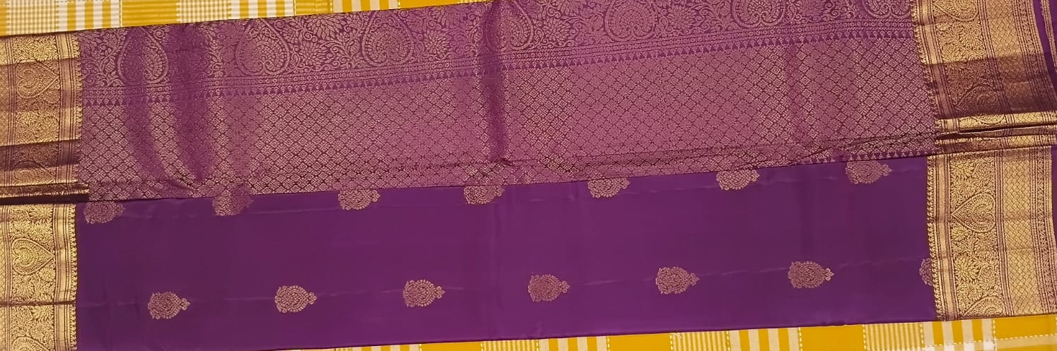 Purple Pure Silk Saree 070 view 2