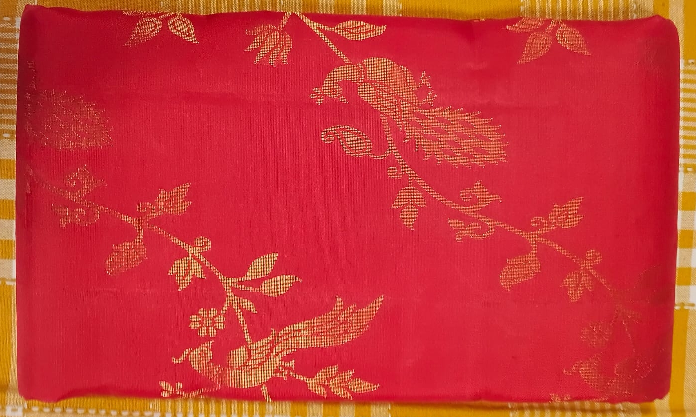 Pure Silk Saree Red 052 view 2