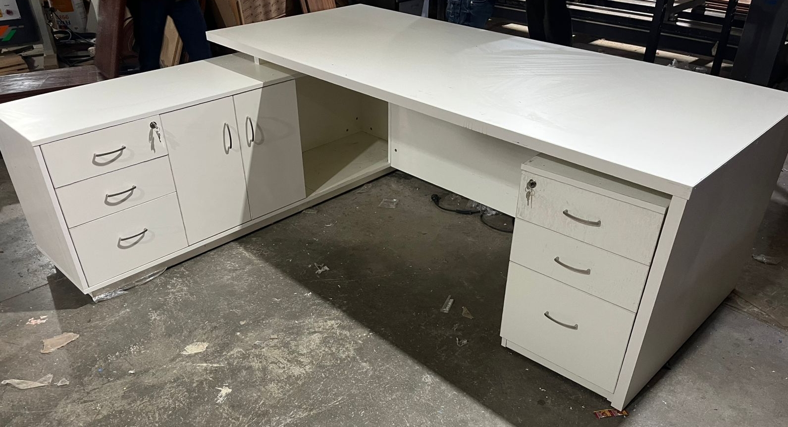 Modern White Desk view 2