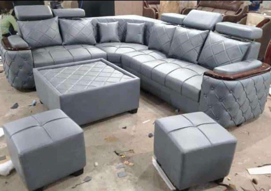 Luxurious Grey Sectional Sofa Set view 2