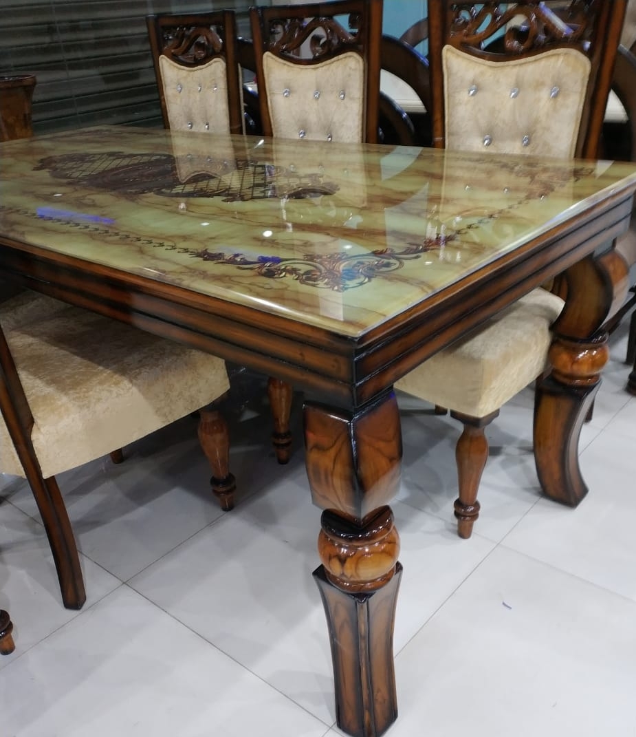 Elegant Glass Top Dining Table Set view 2