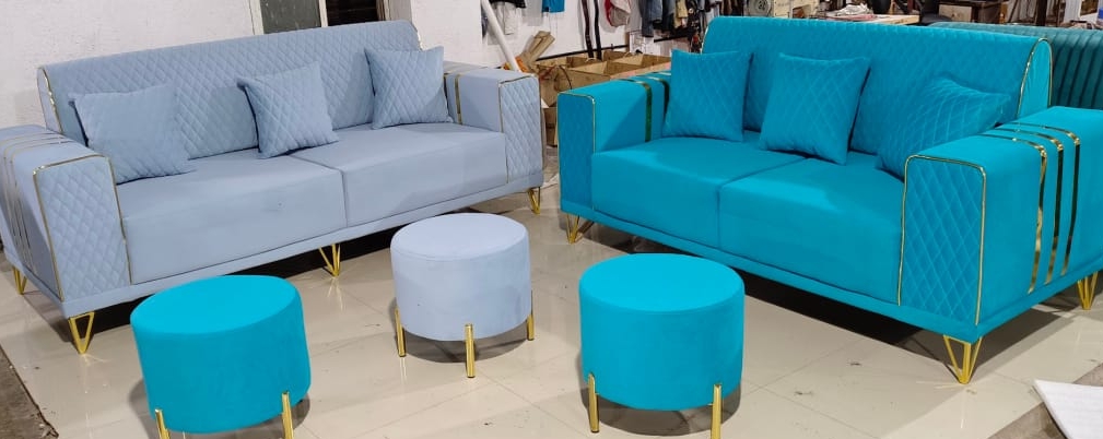Luxurious Sofa and Ottoman Set view 2