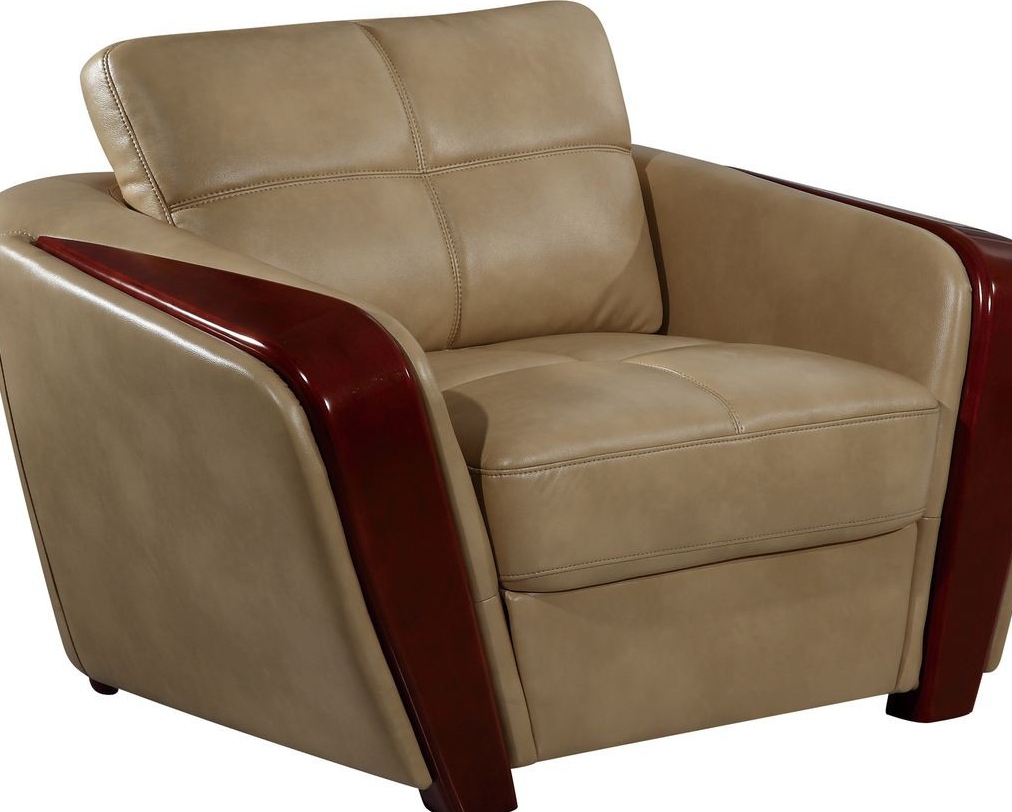 Tan Leather Armchair view 2