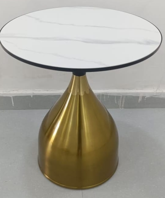 Gold Base Marble Side Table view 2