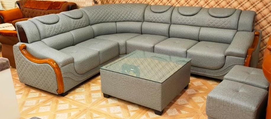 Elegant Grey Sectional Sofa view 2