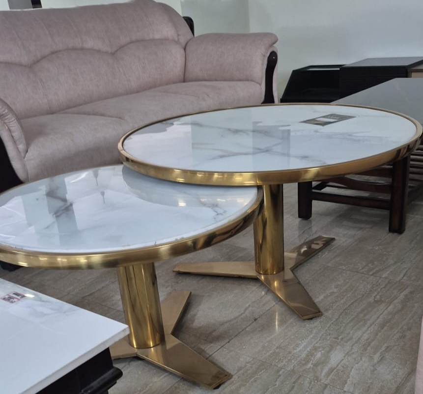 Marble and Gold Coffee Tables view 2