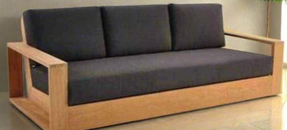Elegant Wooden-Frame Sofa view 2