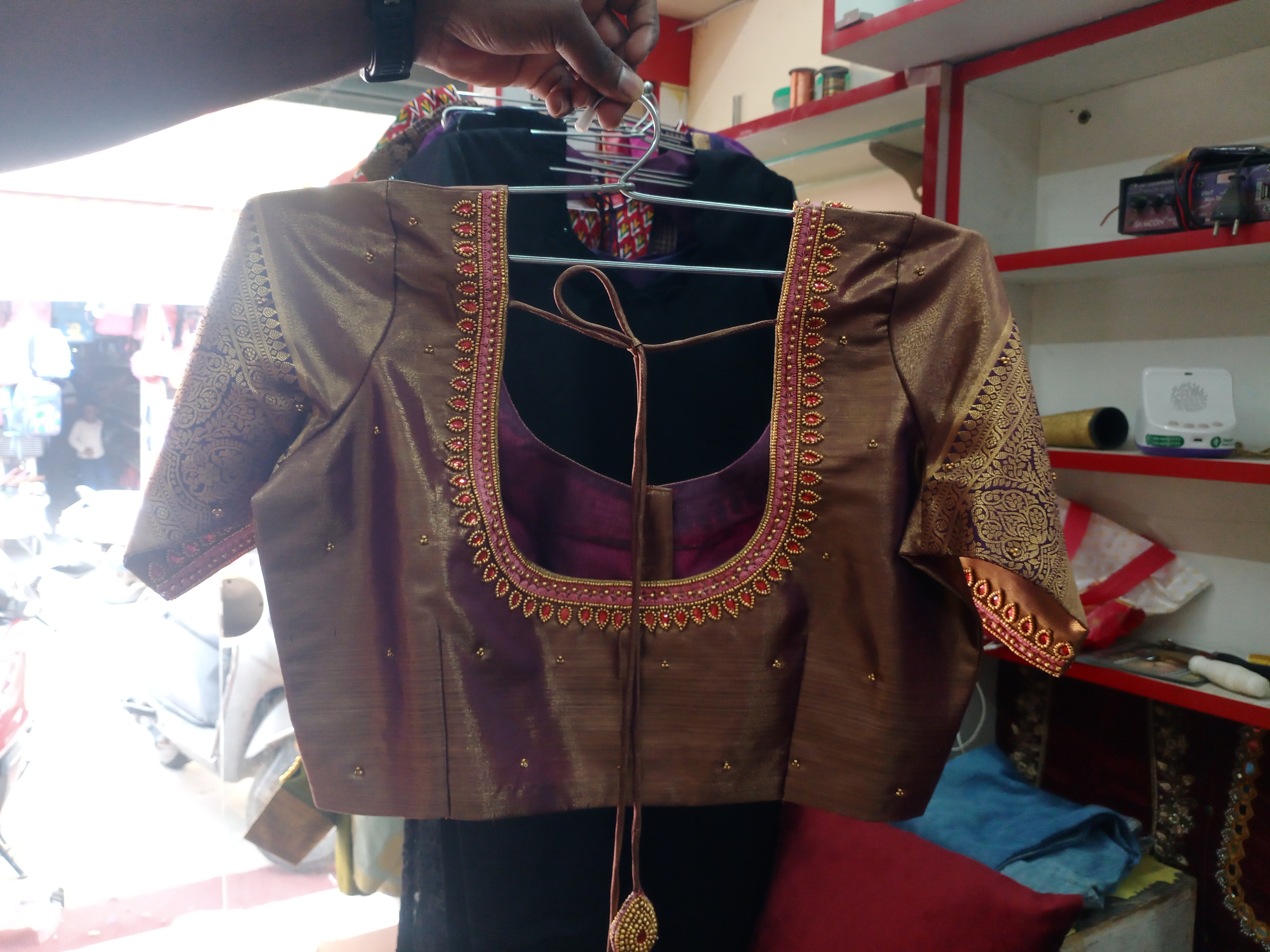 Silk Embroidered Blouse view 2
