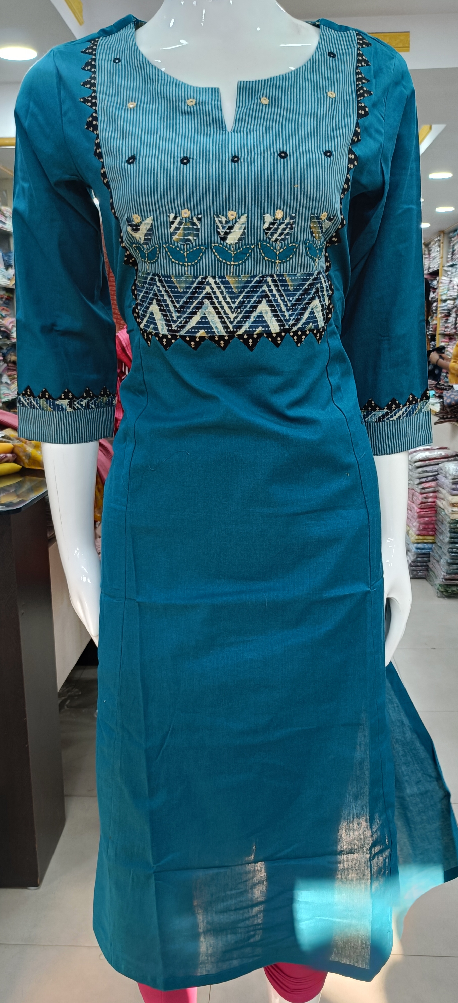 Blue Embroidered Kurti view 2