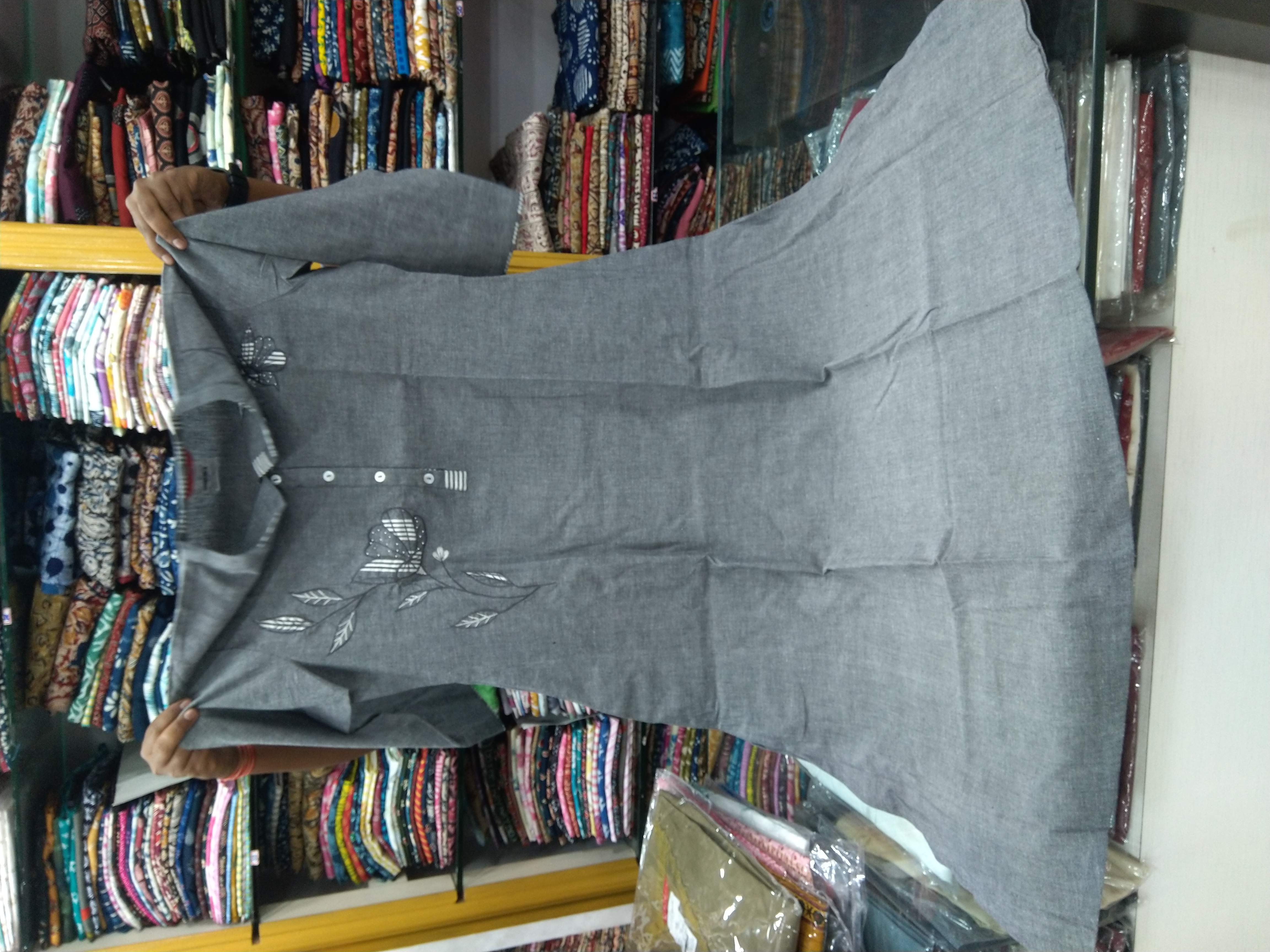 Chic Grey Ethnic Dress view 2