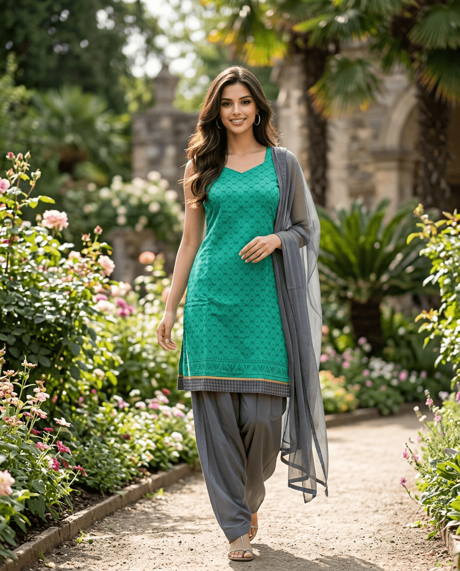 Elegant Green Salwar Suit view 2