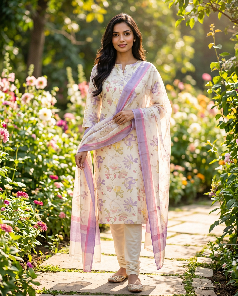 Floral Kurta Set view 2