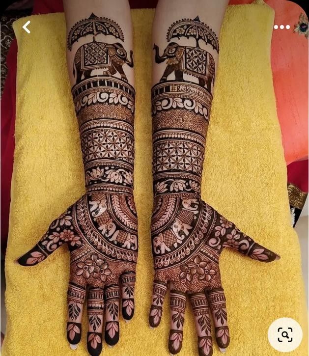 Bridal Elephant Mehandi view 2