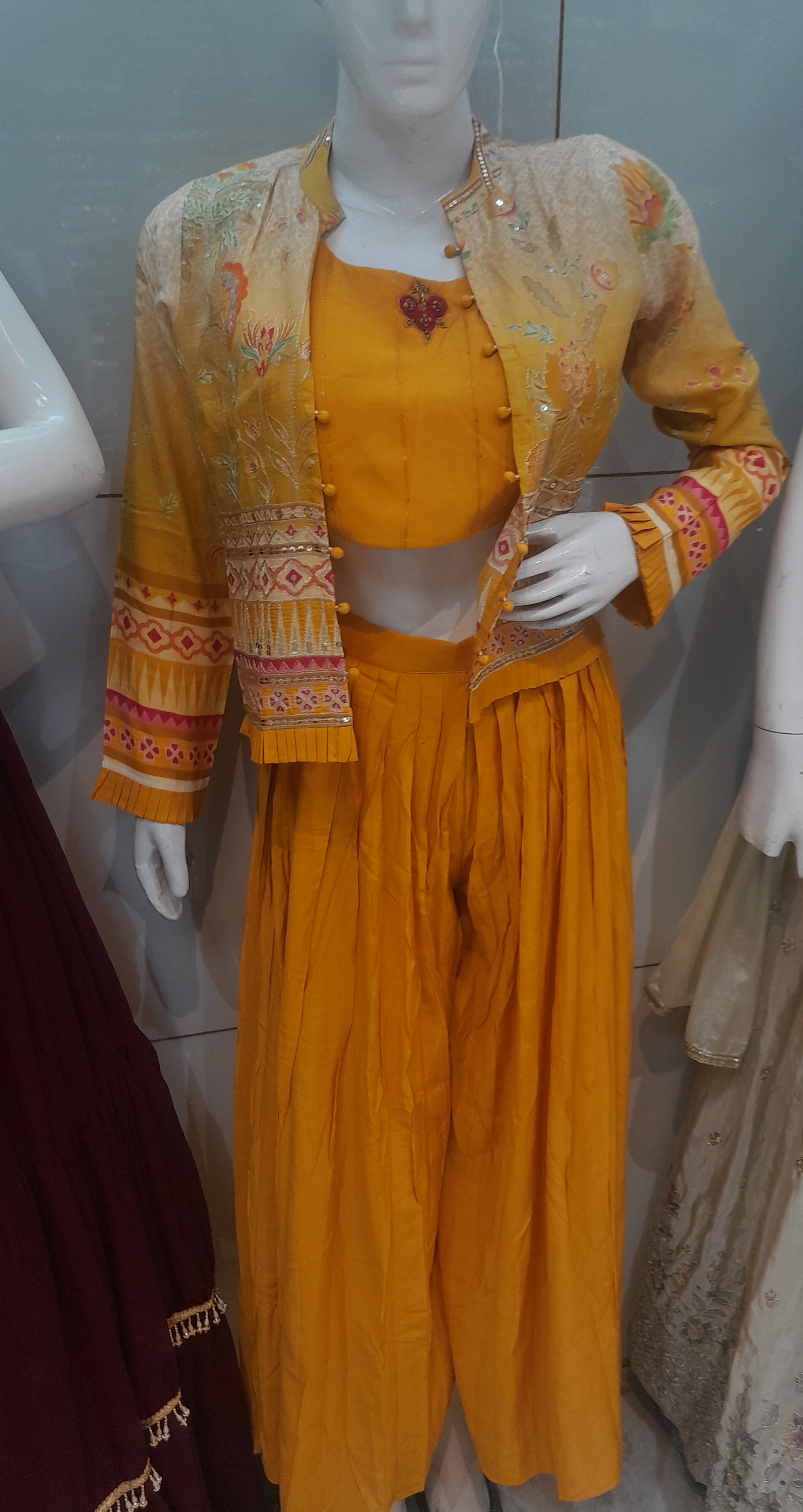 Embroidered Jacket and Palazzo Set view 2
