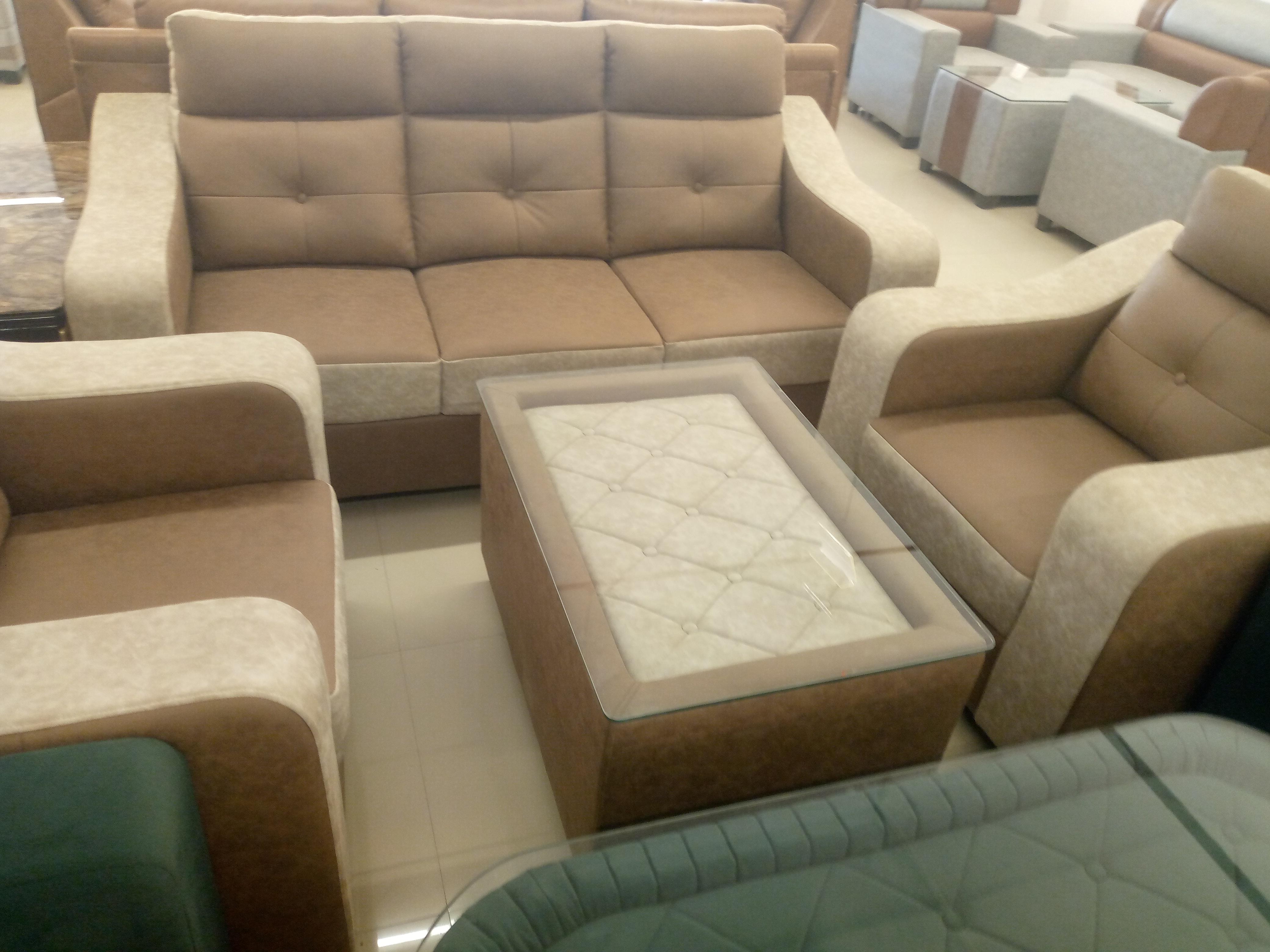 Brown Soft Sofa Set view 2