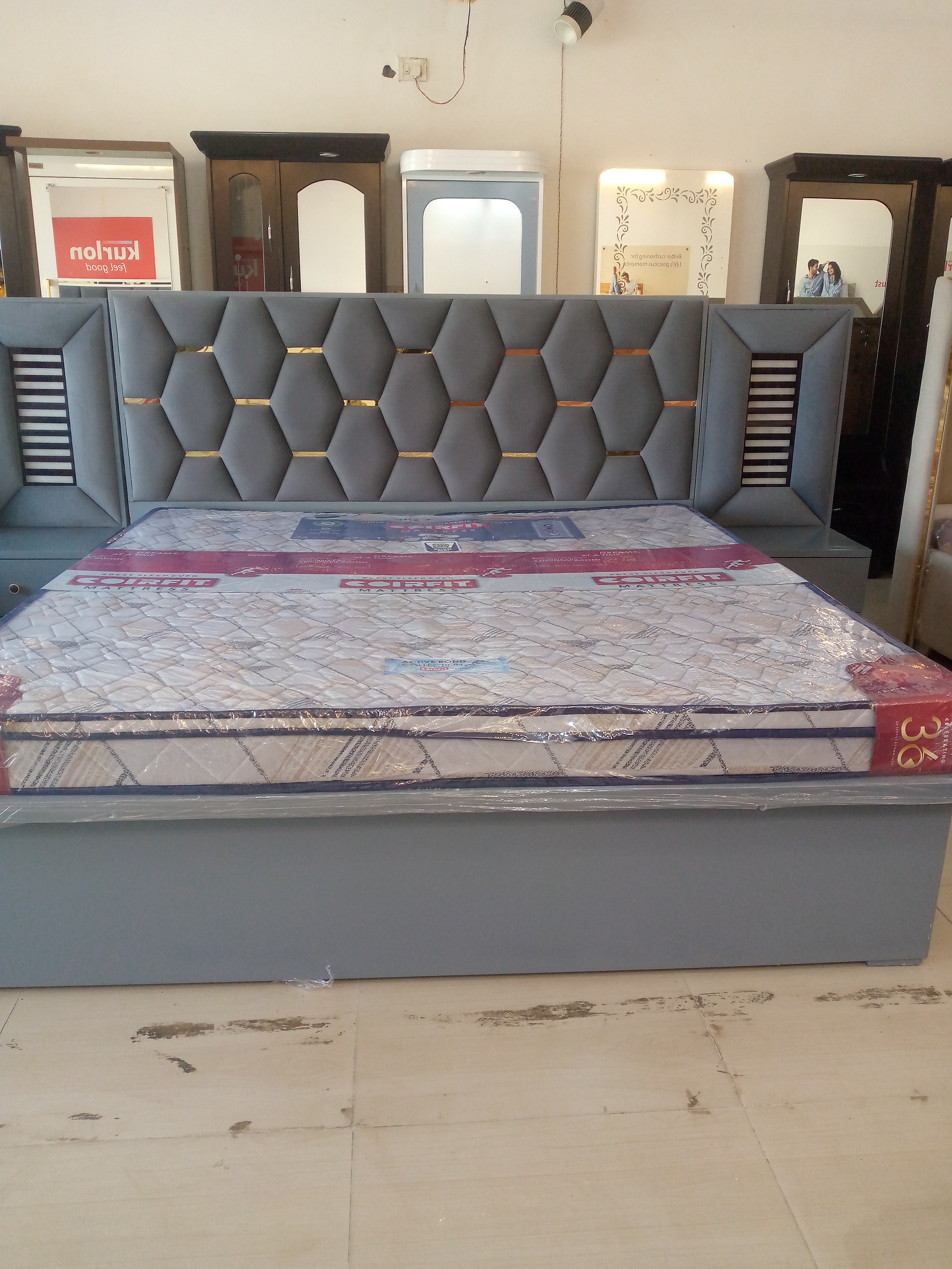 Hexagonal Headboard Bed view 2