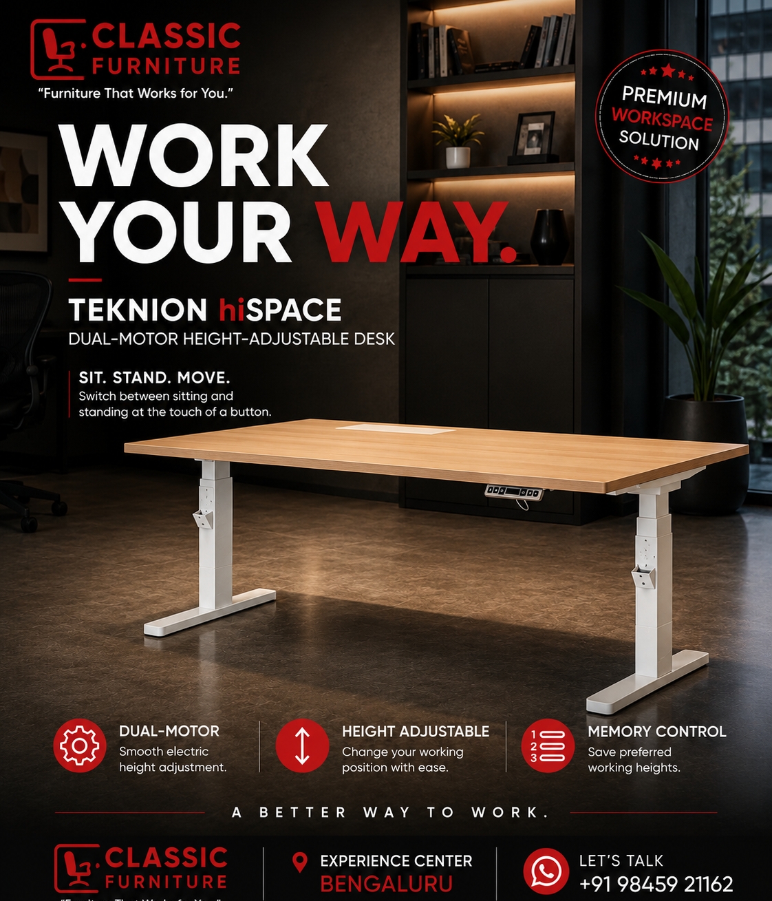 Height adjustable desk