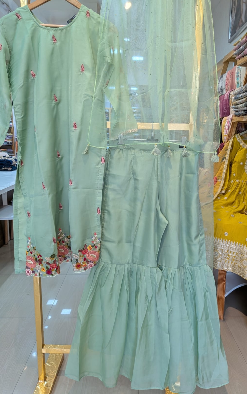 Pure Cotton Silk Fabric Stitched Sharara Suit 5417 / SD0049 view 6