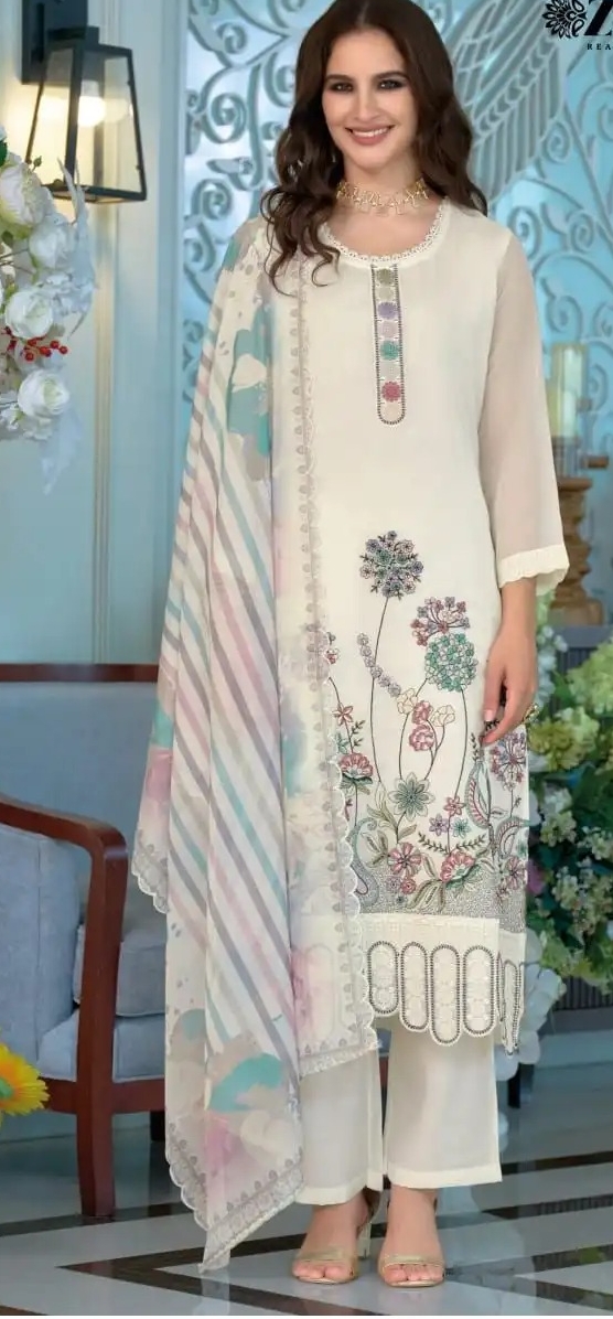 Embroidered Organza Salwar Stitched Suit - 1893 / HC001976 view 6