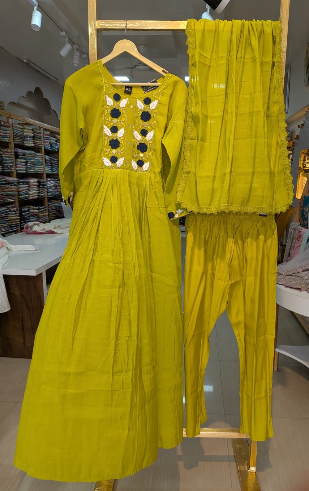 Embroidered Viscose Silk Stitched Frock Suit - Dhaani  / HC002022 view 6