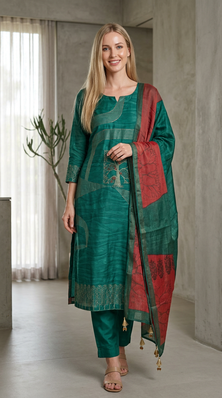 Elegant Muslin Silk With Juqeard Work Unstitched Stylish Suit - 5321 D / HC001445 view 7