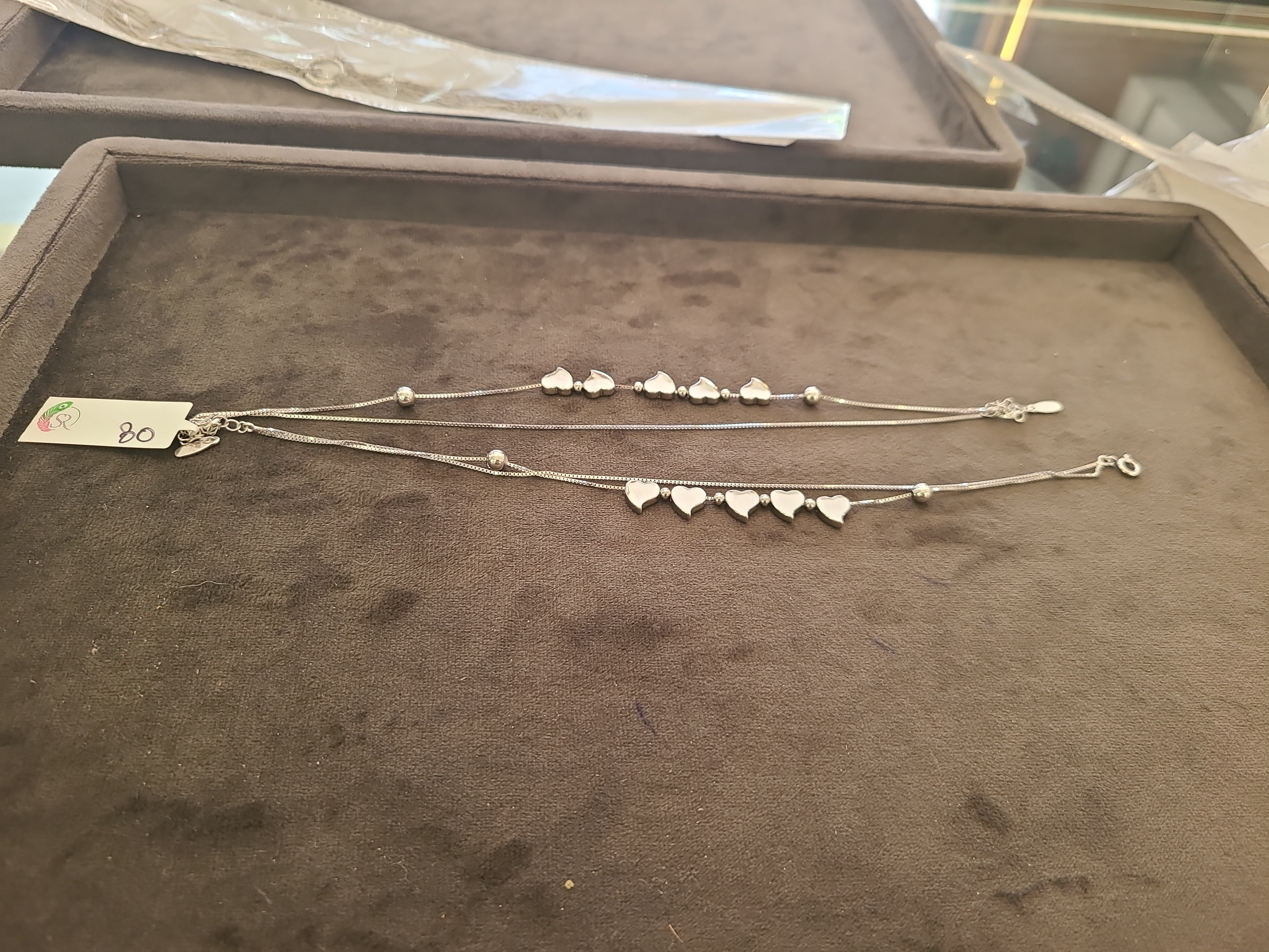 Silver Heart Italian Payal view 2