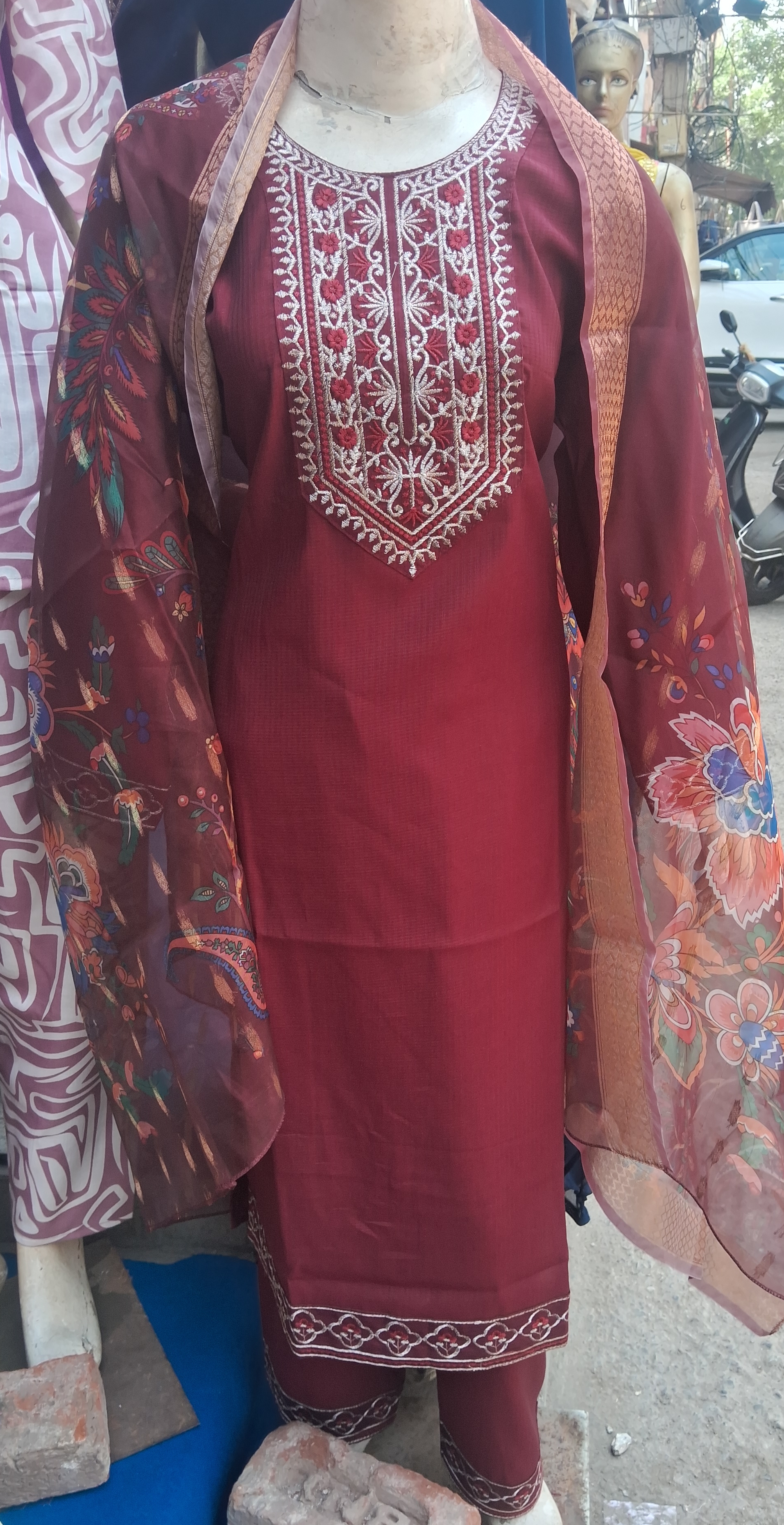 Embroidered Maroon Salwar Kameez view 2