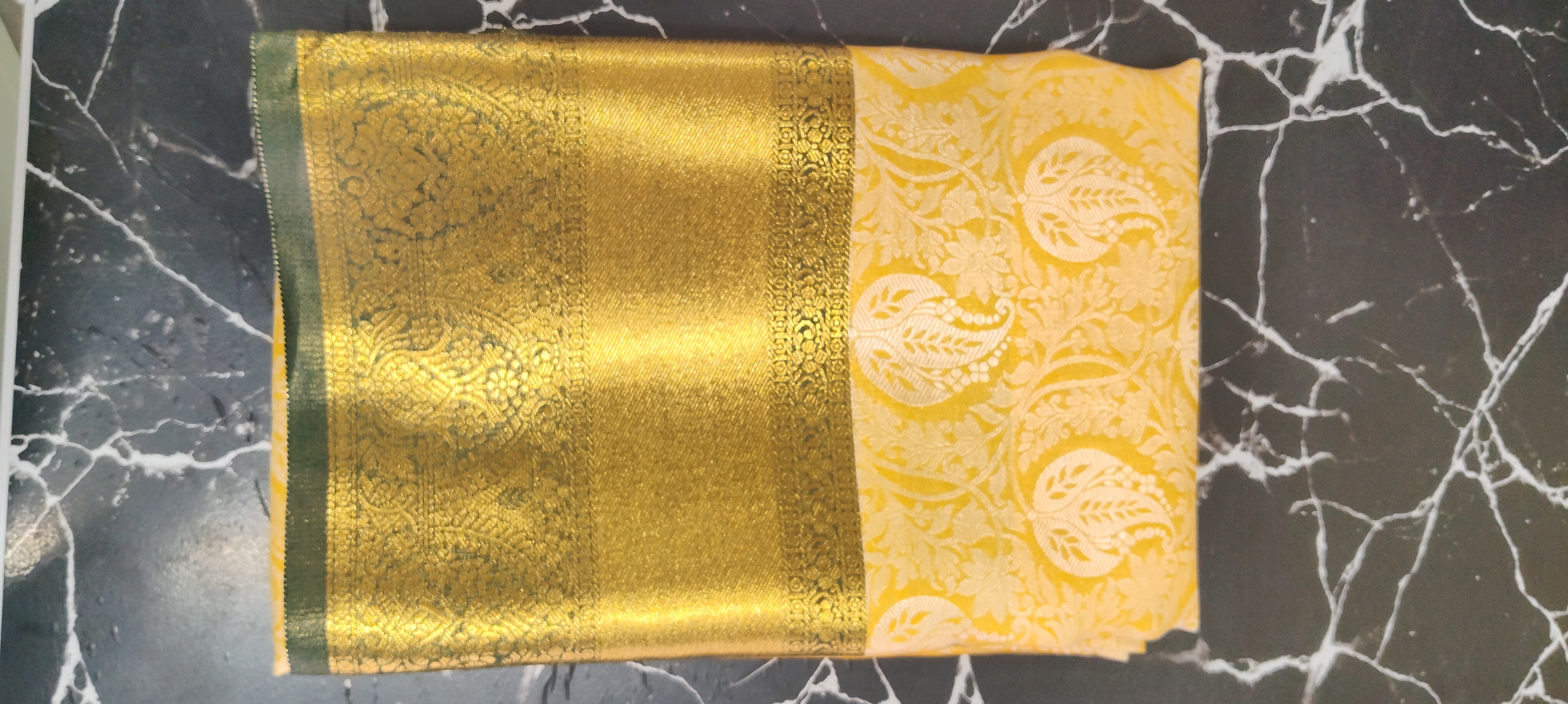 Golden Silk Saree view 2