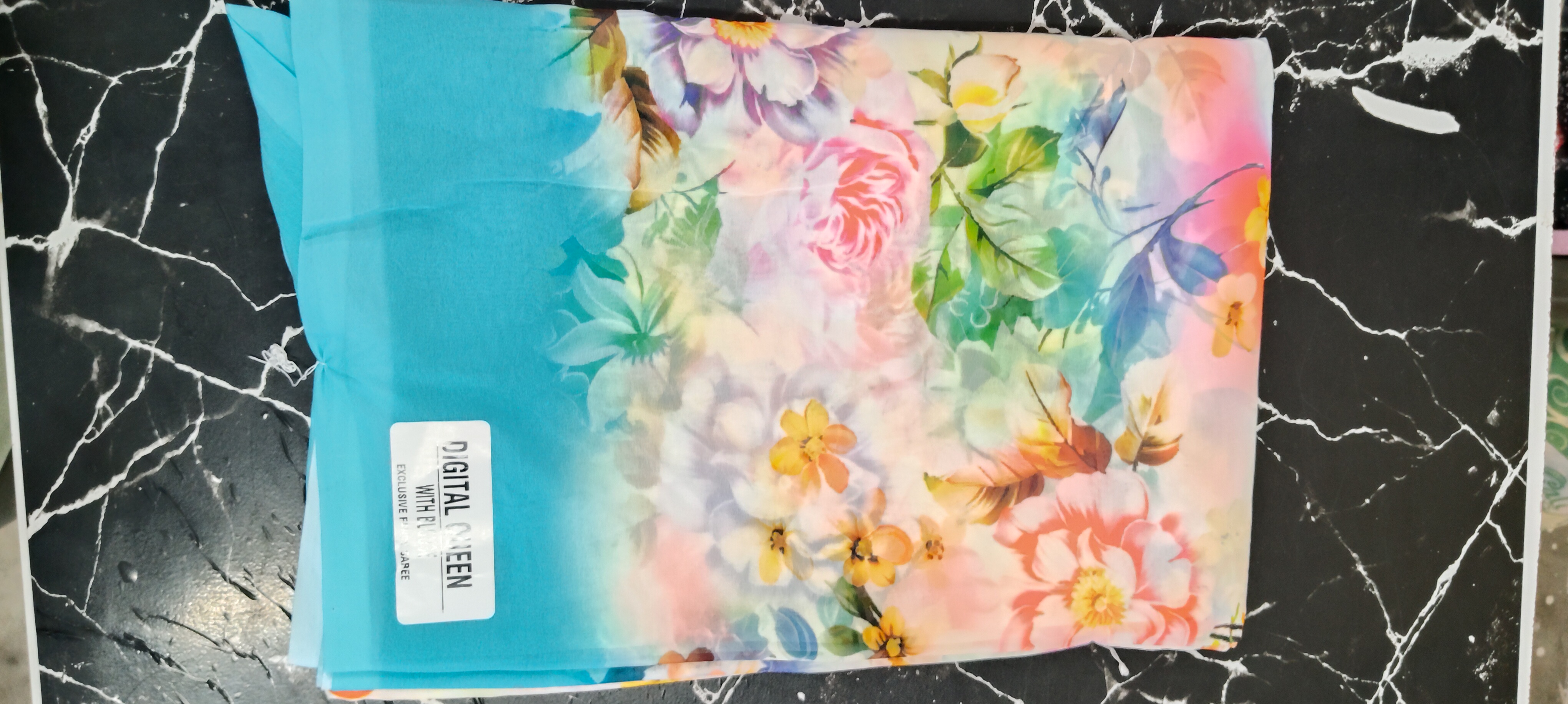 Digital Floral Saree view 2