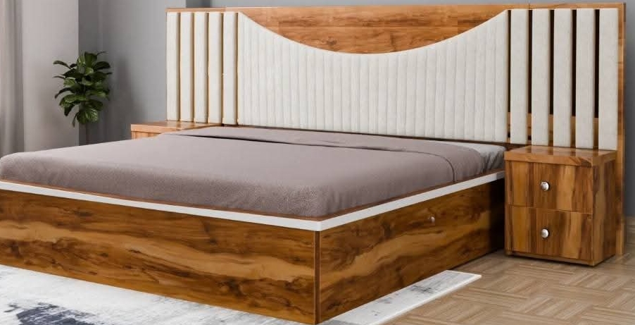 Elegant Wooden Bed Set view 2