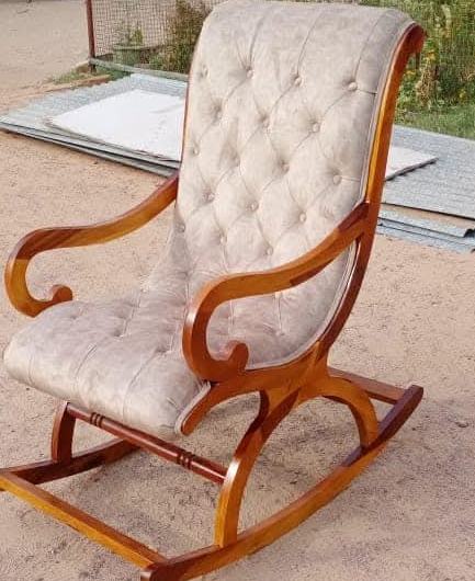 Elegant Wooden Rocking Chair view 2