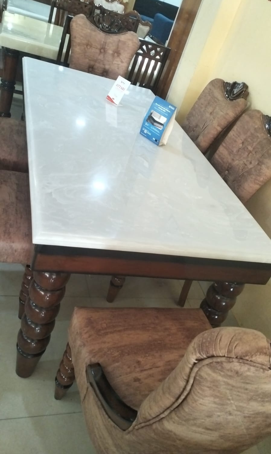 Premium Marble Dining Table Set view 2