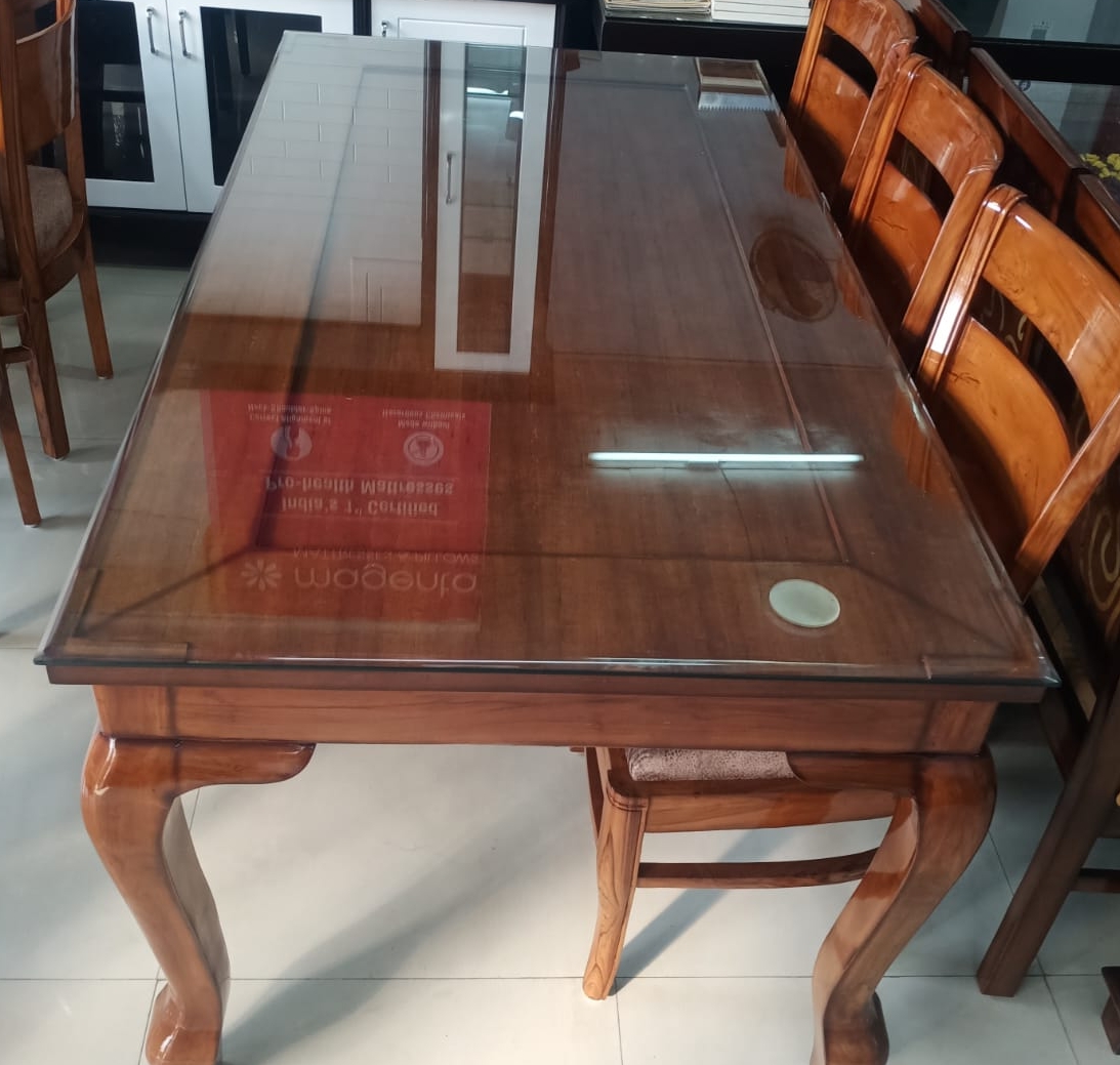 Elegant Glass Top Dining Table view 2