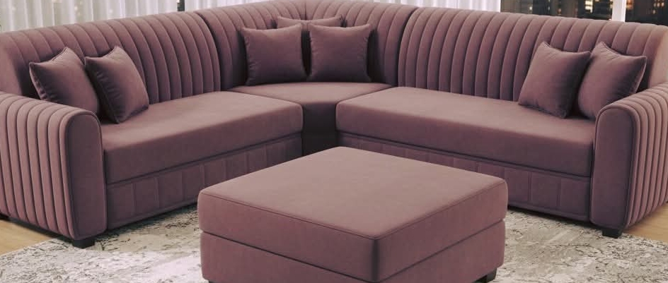 Lilac Sectional Sofa view 2