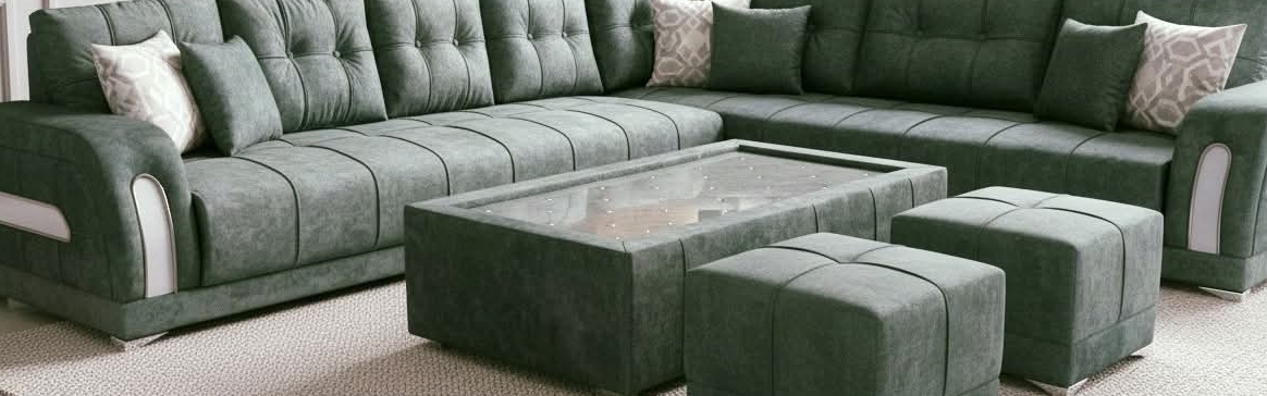 Luxurious Green Sectional Sofa view 2
