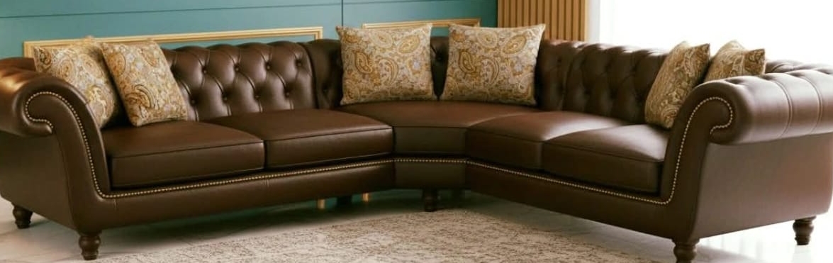 Chesterfield L-Shaped Leather Sofa view 2