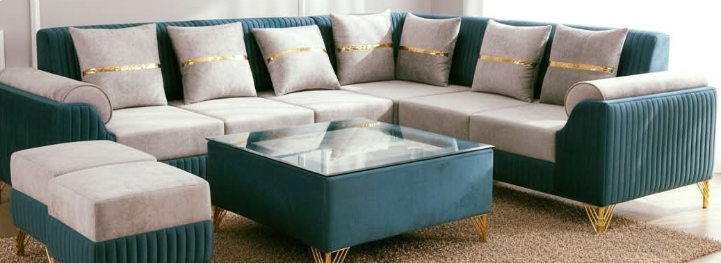 Luxurious Velvet Sectional Sofa view 2