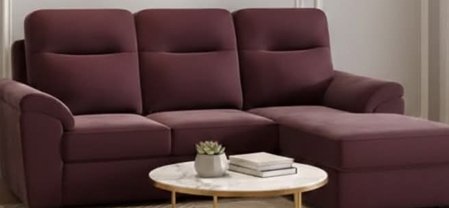Maroon Sectional Sofa view 2